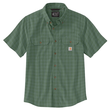 Carhartt Short Sleeve Plaid Shirt, 0.772 lb Jade, 2XL 105702-L082XLREG